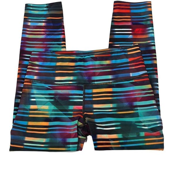 ATHLETA colorful capri leggings XS gym workout yoga running athleisure multi - Picture 3 of 5